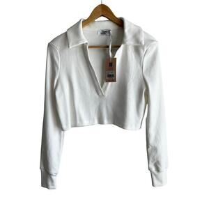 Tiger Mist Renera Cropped Polo Top White S